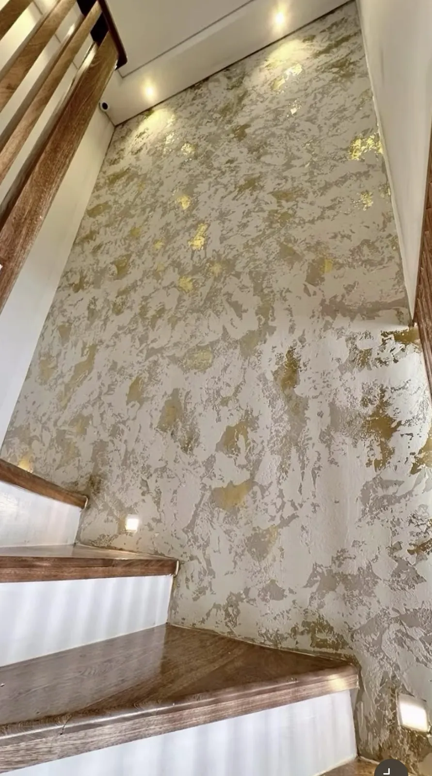 Venetian plaster wall with tonal movement across the surface